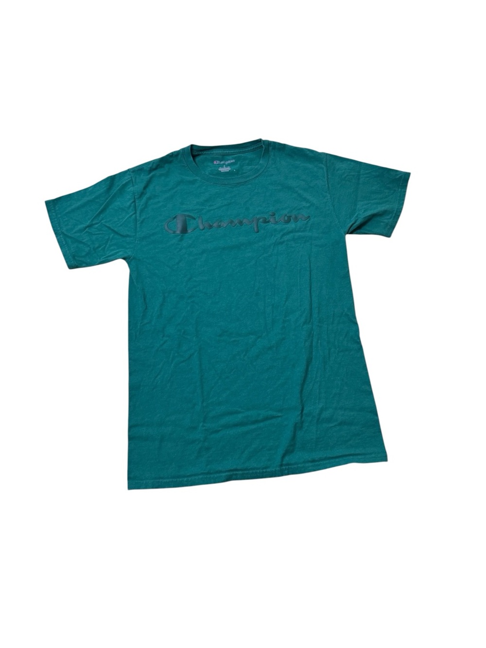 Champion | Men's Green Logo Crewneck T-Shirt Size Small